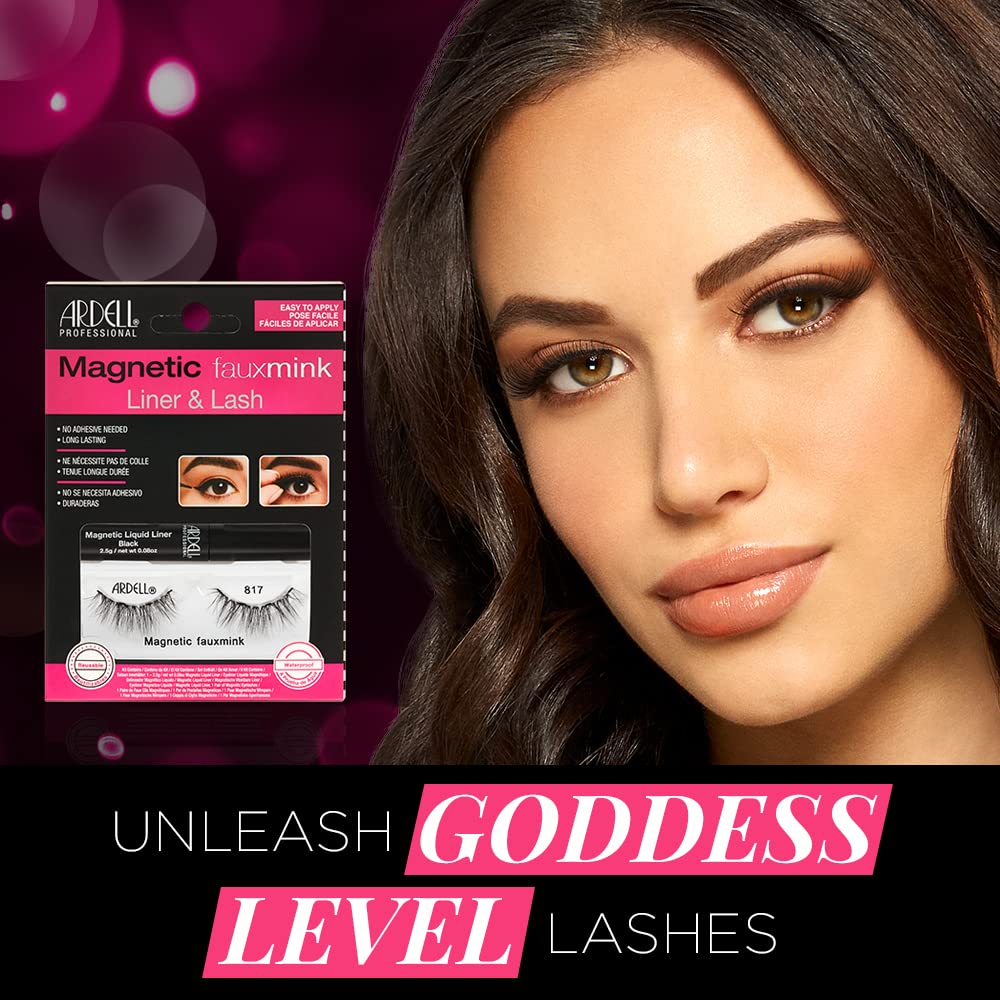 Ardell 817 Magnetic Faux Mink Eyelash Set with Easy Application Liquid Liner - Image 3
