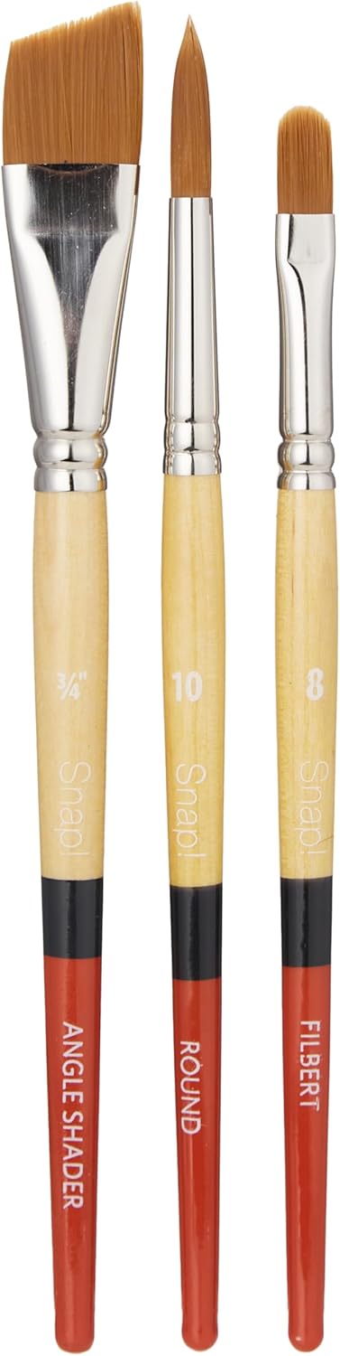 Princeton Snap! 9650SET-1 SNAP Brush FB 8 RND 10 ANG Shader 34IN, Multicolor
