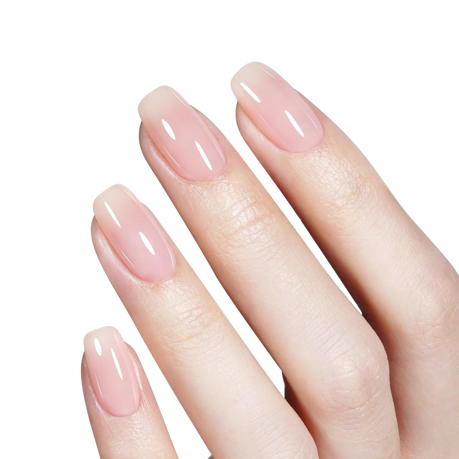 AILLSA Milky Pink Gel Nail Polish Sheer Neutral Nude Gel Polish Light Natural Color Translucent Gel Polish Long Lasting Jelly Pink Soak Off U V Gel for Spring French Manicure Nail Art 0.51 Fl Oz - Image 2