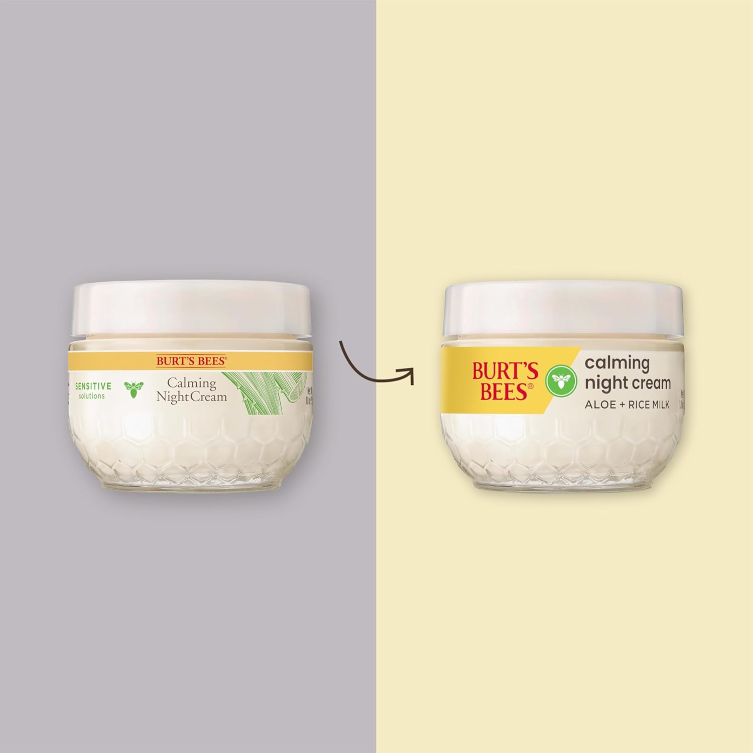 Burt's Bees Calming Night Cream, With Aloe and Rice Milk, Face Moisturizer For Sensitive Skin Infuses Skin With Moisture While You Sleep, 98.8 Percent Natural Origin, 1.8 oz. Tub - Image 2