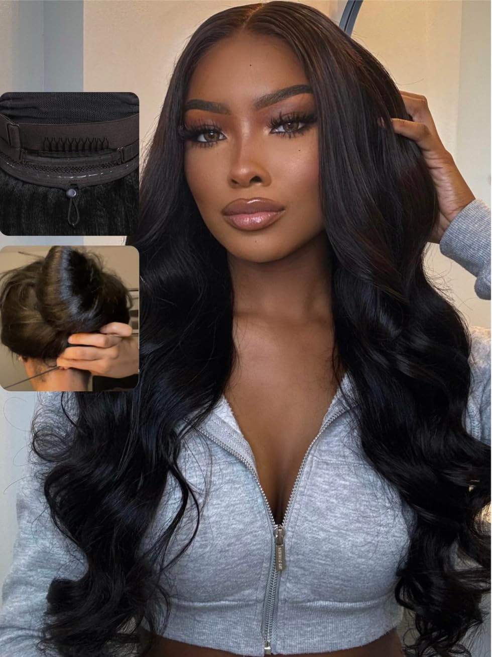 UNICE Pre Everything Body Wave 13x4 Lace Front Wigs Human Hair with Elastic Drawstring Glueless Wig Human Hair Pre Plucked Pre Cut Lace Bleached Knots Ready to Wear Frontal Wig 20 Inches