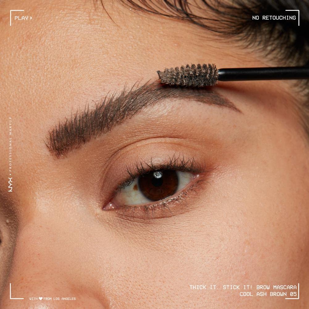NYX PROFESSIONAL MAKEUP Thick It Stick It Thickening Brow Mascara, Eyebrow Gel - Cool Ash Brown - Image 4