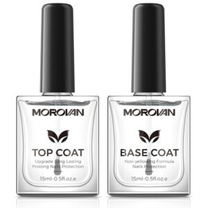 Base Top Coat Nail Polish: Clear Quick Dry High Glossy Nail Polish Shiny No Chip Long Lasting Air Dry Top Coat for Nail Art Manicure Salon Quality Women Gift