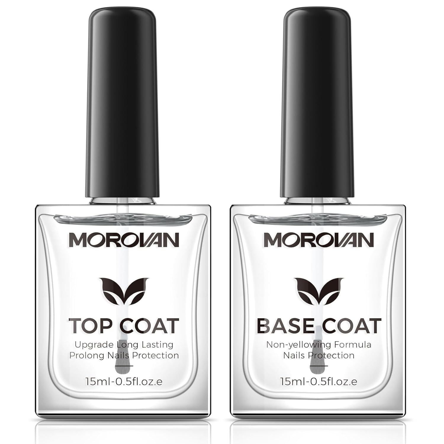 Base Top Coat Nail Polish: Clear Quick Dry High Glossy Nail Polish Shiny No Chip Long Lasting Air Dry Top Coat for Nail Art Manicure Salon Quality Women Gift