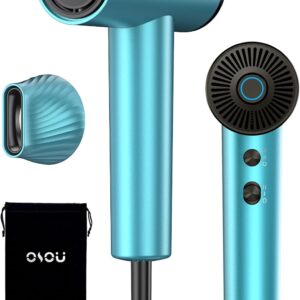 Ionic Travel Hair Dryer, High-Speed Blow Dryer - 150,000 RPM Brushless Motor, 500 Million Negative Ions, Ultra-Light & Small, Smart Temp Control, Quiet Hairdryer for Women, Men