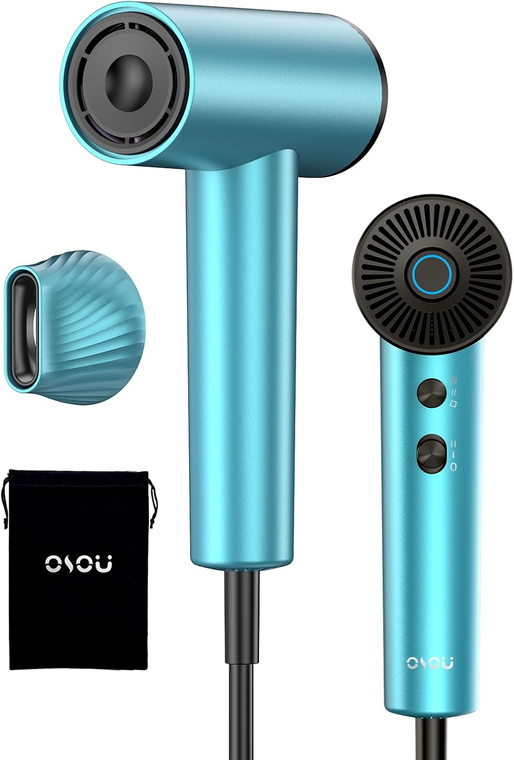 Ionic Travel Hair Dryer, High-Speed Blow Dryer - 150,000 RPM Brushless Motor, 500 Million Negative Ions, Ultra-Light & Small, Smart Temp Control, Quiet Hairdryer for Women, Men