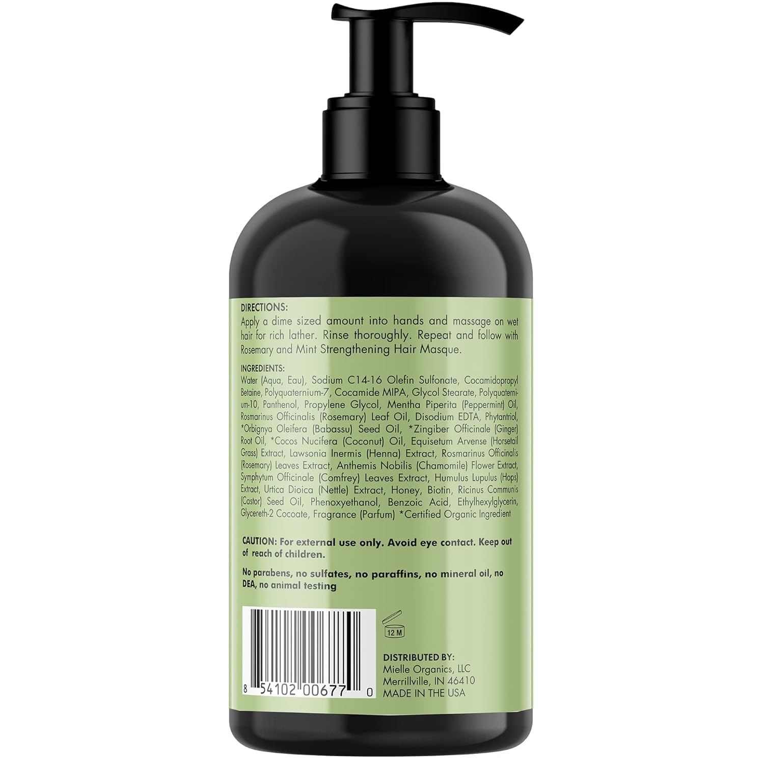Mielle Organics Rosemary Mint Strengthening Shampoo Infused with Biotin, Cleanses and Helps Strengthen Weak and Brittle Hair, 12 Ounces - Image 6
