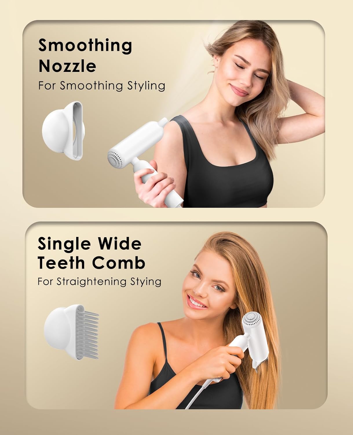 Foldable Hair Dryer for Travel - Global Voltage with Auto-Sensing, 1B Plasma Particles, 200times/s Temp Control, Portable Blow Dryer with Single-Sided Comb, White - Image 7