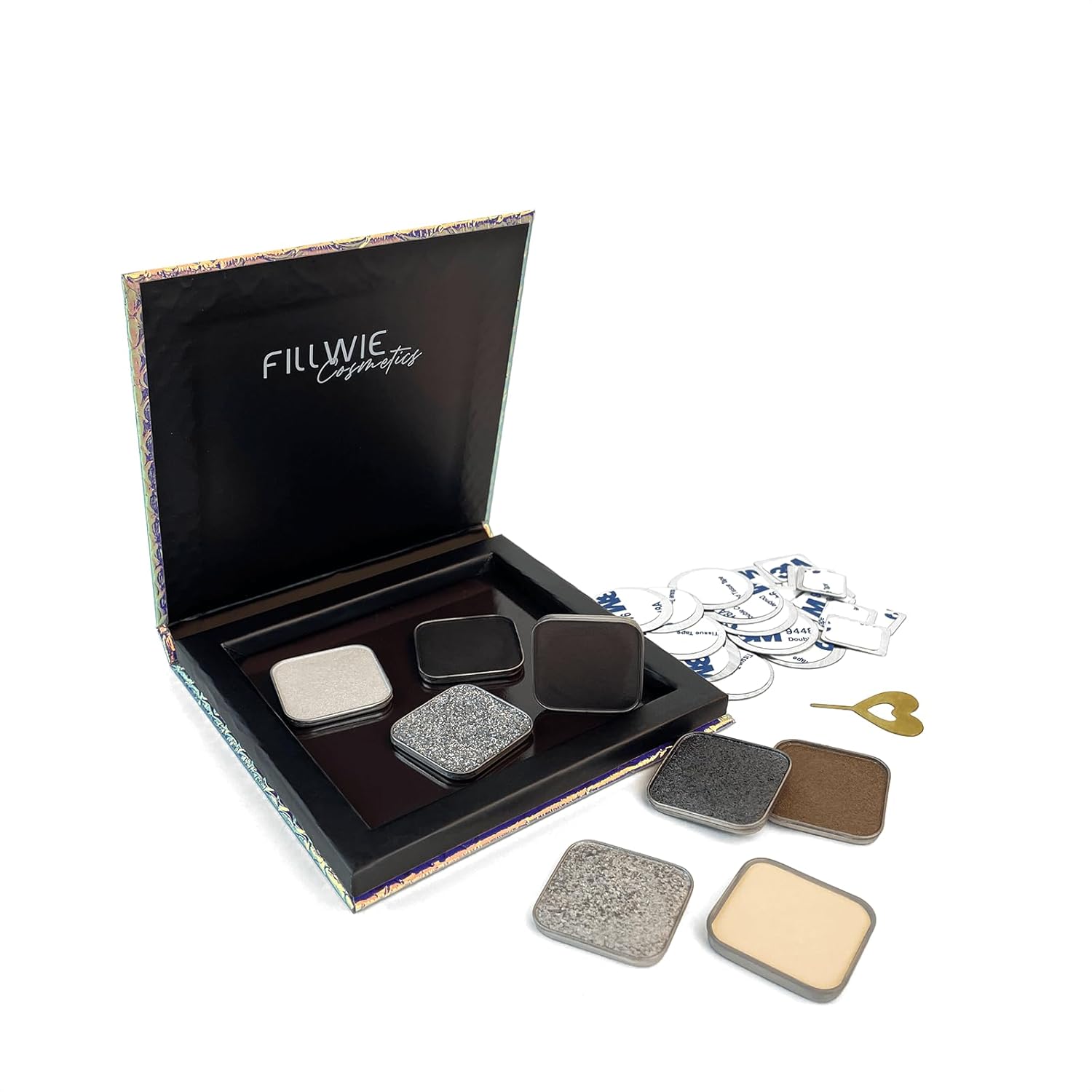Black Smokey Eyeshadow Magnetic Palette, 8 Color Highly Pigmented Eyeshadow Powder, Single Tin Pan Diy Refillable, Small Travel Size Makeup Artist Kit Essentials (Palette-B) - Image 5