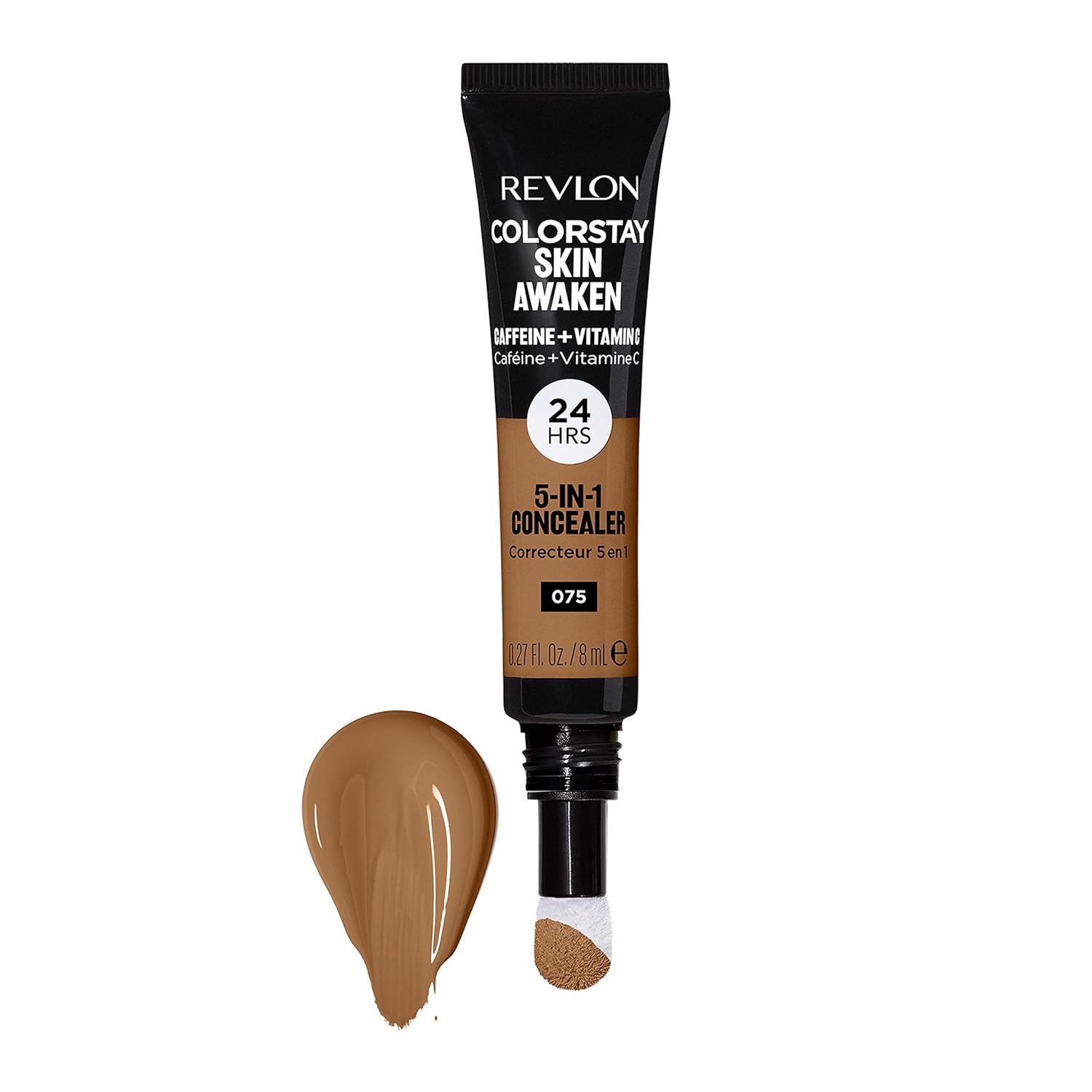 Revlon ColorStay Skin Awaken 5-in-1 Concealer, Lightweight, Creamy Longlasting Face Makeup with Caffeine & Vitamin C, For Imperfections, Dark Circles & Redness, 075 Hazelnut, 0.27 Fl Oz (Pack of 2) - Image 2