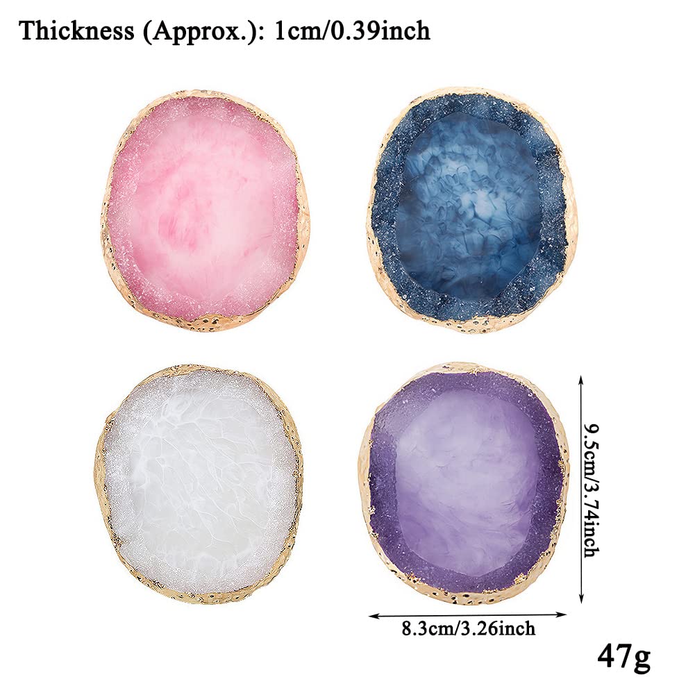 AKOAK 1 Pack Phnom Penh Resin Crystal Agate Palette Nail Art Gel Nail Polish Palette Nail Piece Display Tool,White - Image 5