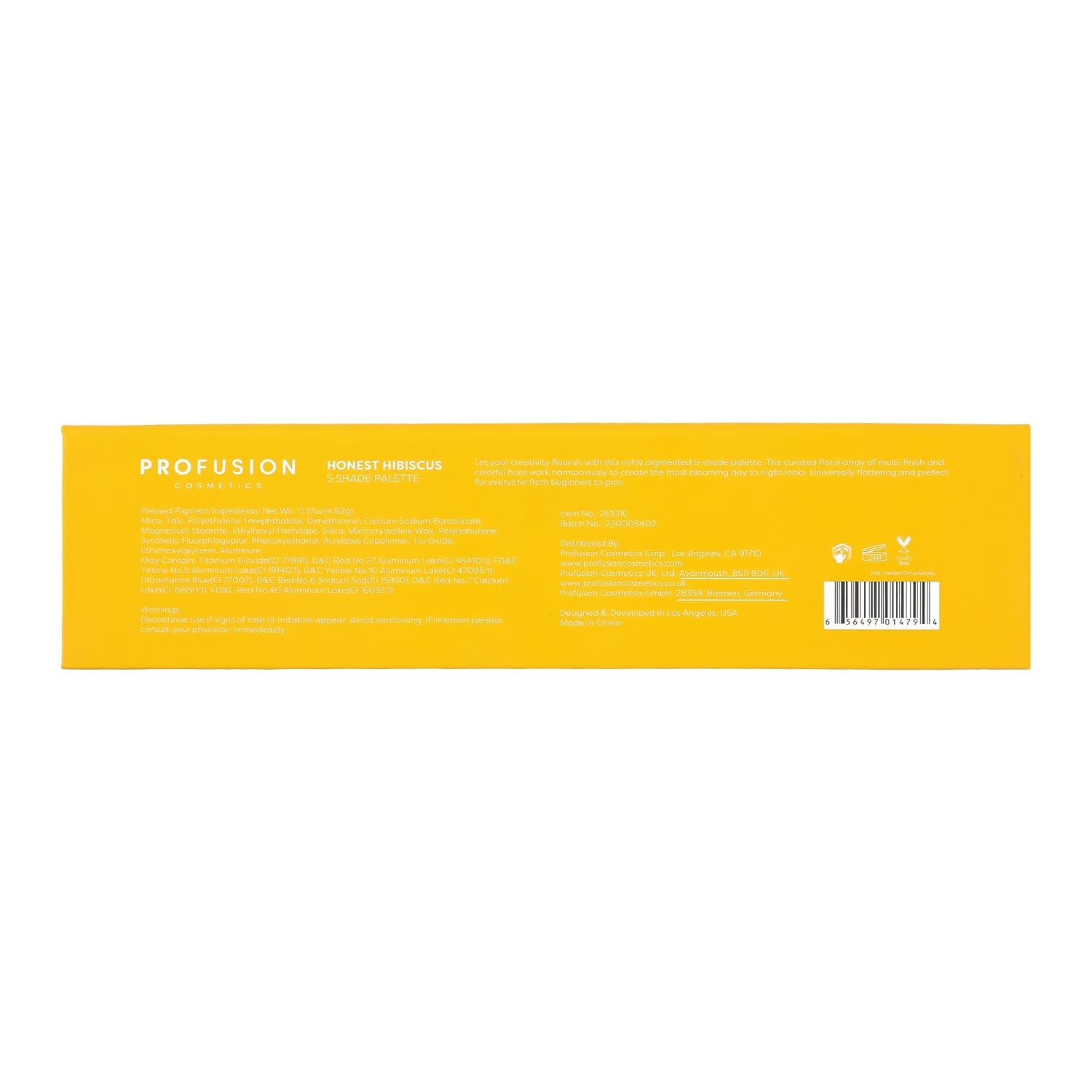 Profusion Cosmetics Blooming Hues 5 Shade Eyeshadow Palette, Yellow - Image 5