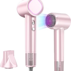 Hair Dryer Ionic, 110,000 RPM Hair Dryers for Women with Ceramic Technology Nozzle for Fast Drying, High Speed Blow Dryer 3-Speed Thermo Control Professional, Low Noise Design for Home Travel Salon