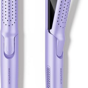 Wavytalk Airflow Styler Curling Iron, Cool Curl, 360° Cool Air Lock in Style for Lasting Curls, Reduces Damage, 2 in 1 Hair Straightener and Curler, 1 Inch, Anti-Scald for Short Long Hair, Purple