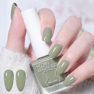Fresh Green Fingernail Polish - Sage Green Nail Polish - Chip Resistant Long Lasting Nail Varnish - Air Dry Quick Dry Nail Gel - Nail Lacquer Nail Art Polish for Manicure DIY
