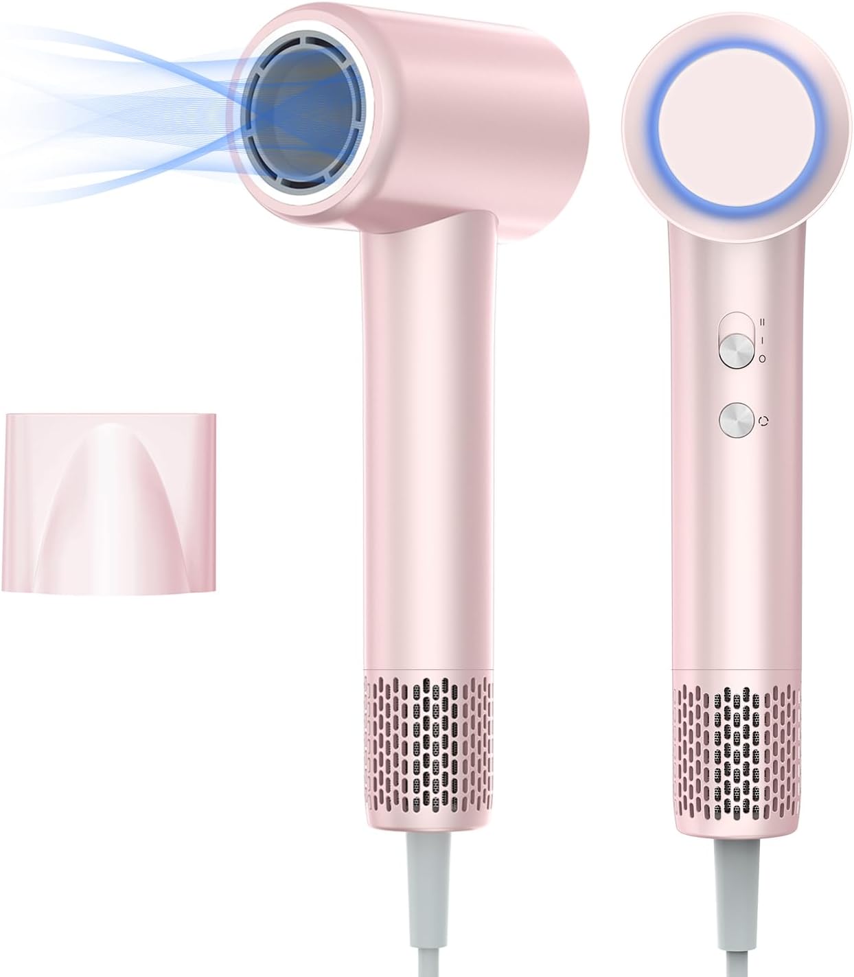 YEEGOR Hair Dryer,110000 RPM High-Speed Blow Dryer with Brushless Motor for Fast Drying, Professional Ionic Hair Dryer Hair Care for Travel|Home,Magnetic Nozzle for Women,Pink