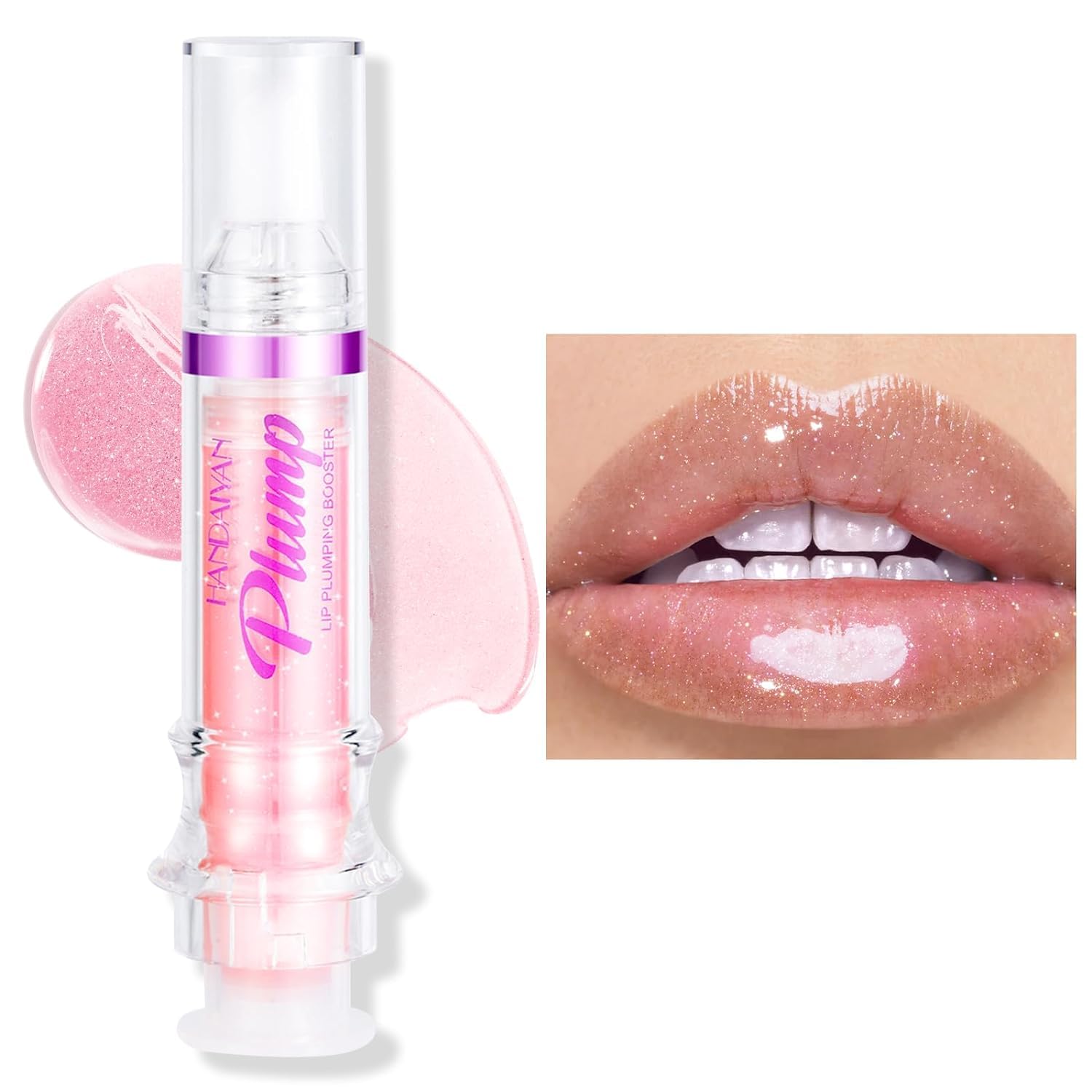 Plumping Lip Oil With Chili Extract - Fuller Lips Instantly! Ultra-Hydrating & Nourishing, Glossy Finish Lip Glow Oil, Lip Plumping Booster Plump, Smooth, and Define Your Lips Naturally (02 Baby Pink)