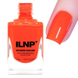 ILNP Turbocharged - Energizing Neon Orange Cream Nail Polish, Studio Color High Performance Color Coat