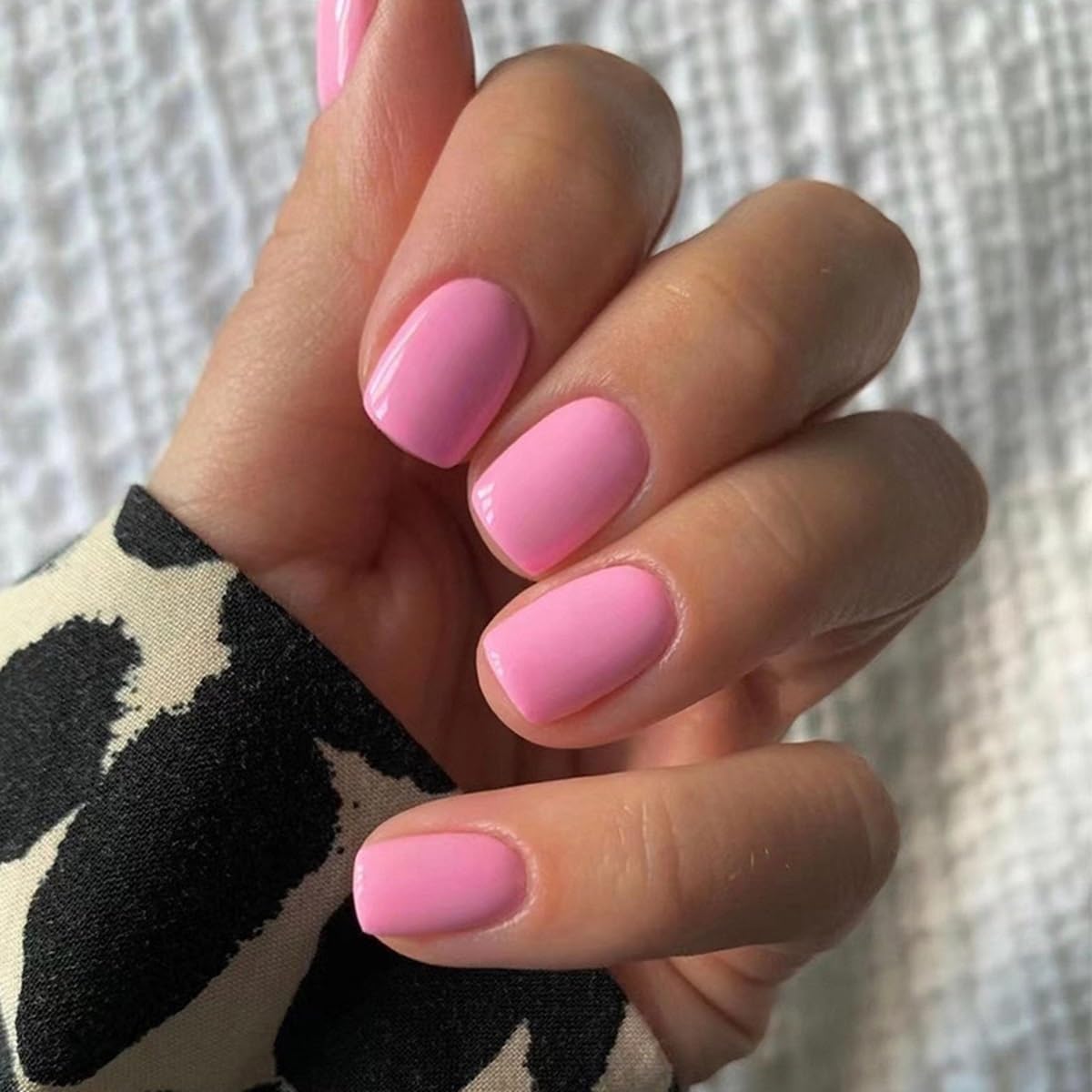 6 Packs (144Pcs) Press on Nails Square, Short Square Press on Nails, Ombre Press on Nails Medium, Pink Fake Nails Chrome Glue on Nails Gel False Nails for Women, Stick on Nails Kit 12 Sizes-6 Styles - Image 5