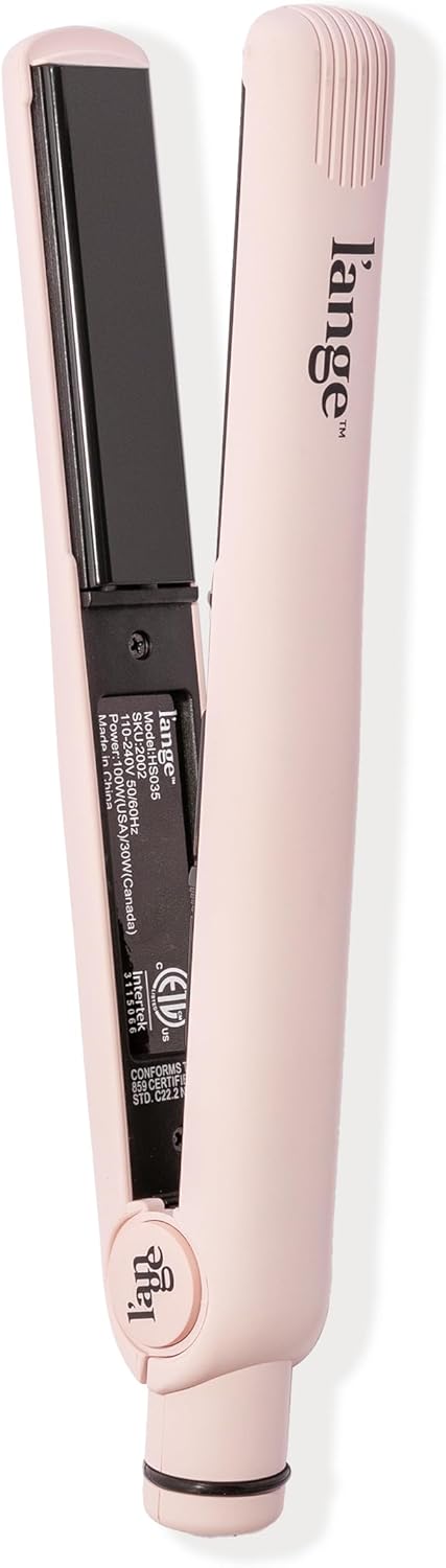 L'ANGE HAIR Aplatir Ceramic 1" Flat Iron | Adjustable Temp & Dual Voltage Hair Straightener | Tourmaline-Infused Plates for Smooth, Frizz-Free Styling | 1 Inch Styling Tool (Blush)