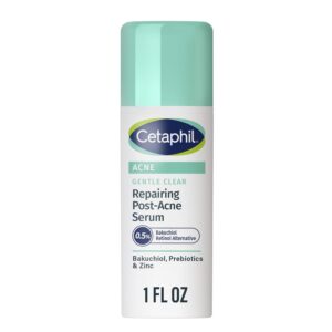CETAPHIL Gentle Clear Repairing Post-Acne Serum, Retinol Alternative, Oil Free Serum for Sensitive Skin, 1 Fl Oz, Bakuchiol, Improves Skin Tone & Post-acne Marks, Dermatologist Recommended Brand