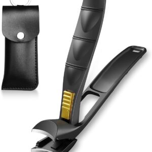 Toenail Clippers for Seniors Thick Toenails and Fingernail, Anti Splash Large Toe Nail Clippers for Men Women Adult, Sharp Wide Jaw Opening Long Handle Angled Head