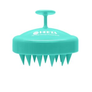 HEETA Scalp Massager Hair Growth, Soft Silicone Scalp Scrubber Shampoo Brush for Exfoliation, Dandruff Removal Head Massage Stress Relax, Wet & Dry Use for Thick Thin Curly Hair Care, Green