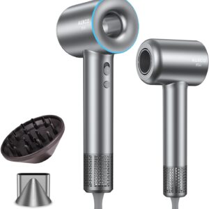 Hair Dryer with Diffuser, 1600W High-Speed Brushless Negative Ion Motor, 150,000RPM Fast Drying, Portable Blow Dryer, 4-Speed Temperature Control/2-Speed/Low Noise, for Home Travel