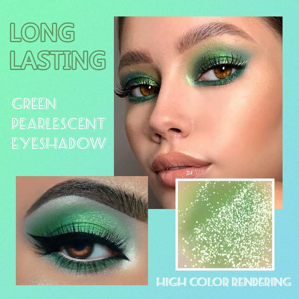 AMY'S DIARY Green Eyeshadow Palette - 9 Color Matte & Glitter Eye Shadows, Long Lasting, Light to Deep Shades for Women - Image 5
