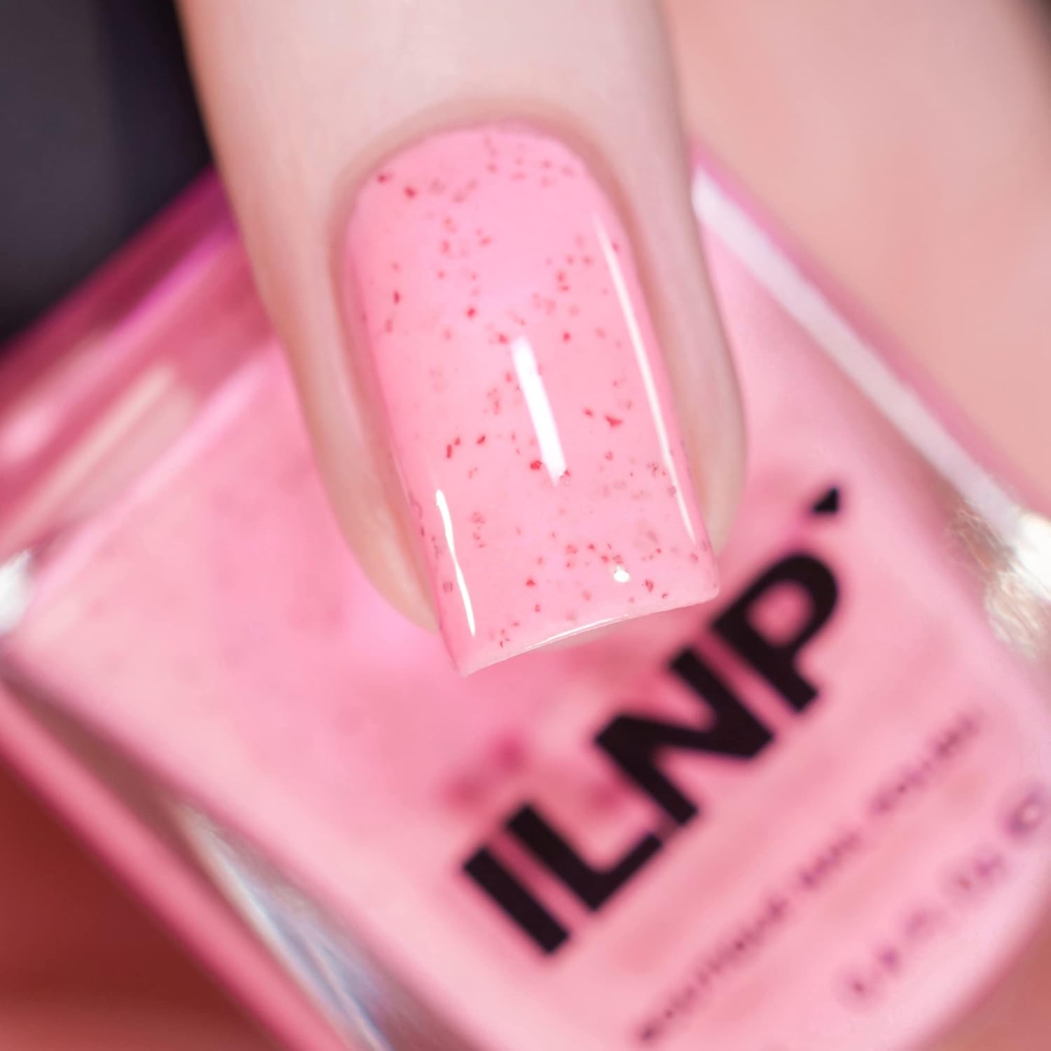 ILNP Strawberry Shake - Pastel Pink Speckled Nail Polish - Image 2