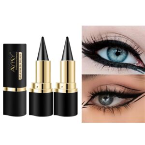 BONNIE CHOICE 2Pcs Black Gel Eyeliner Pencil, Waterproof Long Wear Natural Eye Lip Face Paint Stick Smudge Proof Matte Liquid Eyeliner Cream Black Smokey Eye Liners Eyeshadow Crayon Halloween Makeup