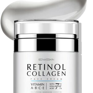 EnaSkin Retinol Collagen Face Moisturizer: Anti Aging & Wrinkle Repair Cream for Women - 7% Hyaluronic Acid Boost Hydration Formula - Facial Neck Day/Night Firming & Lifting, 1.7 Fl Oz