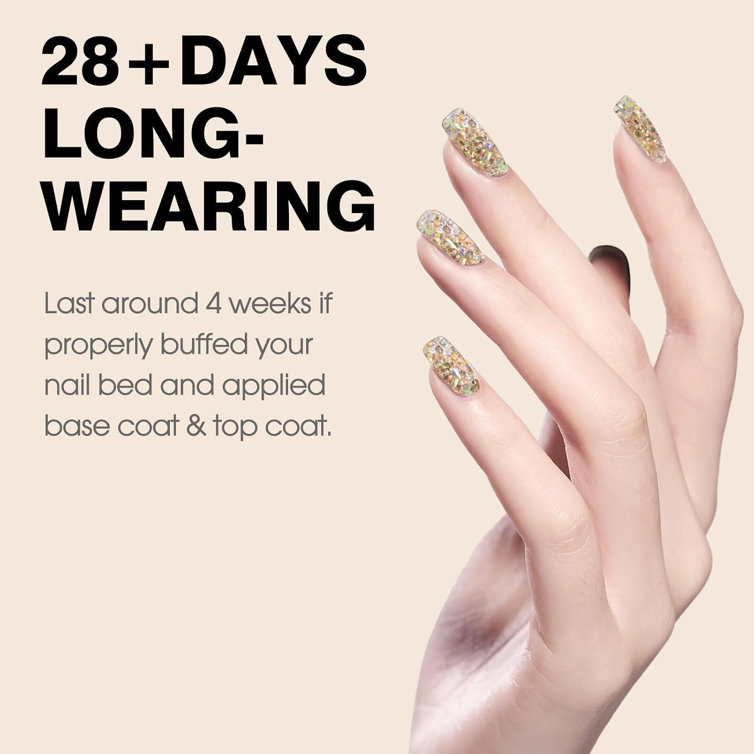 CANNI Glitter Gel Nail Polish 1pcs 9ml Broken Gold color Glitter Nail Polish Soak Off Uv LED Nail Lamp Prism Flash Series Nail Art Manicure Salon DIY Home - Image 3