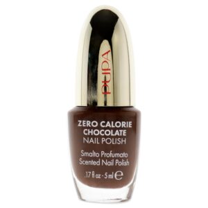 PUPA Milano Zero Calorie Chocolate Nail Polish - Glass-Effect Gel - Flat Maxi Brush 440 Bristles Manicure To Ensure Longevity - Creates A Resilient Hold - 006 Brownie - 0.17 Oz