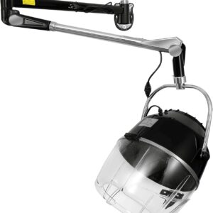 Professional 900W Wall Mounted Hair Dryer with Swivel Arm, Fast Hair Drying Low Noise for Salon, Adjustable Termperature 5-70°C Timer 0-60 Min Hairdryers Black