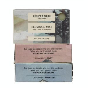 JUNIPER RIDGE - Forest Fog Bar Soap Trio - Cascade Forest, Coastal Pine, & Redwood Mist Mild Castile Bar Soaps (4oz ea)