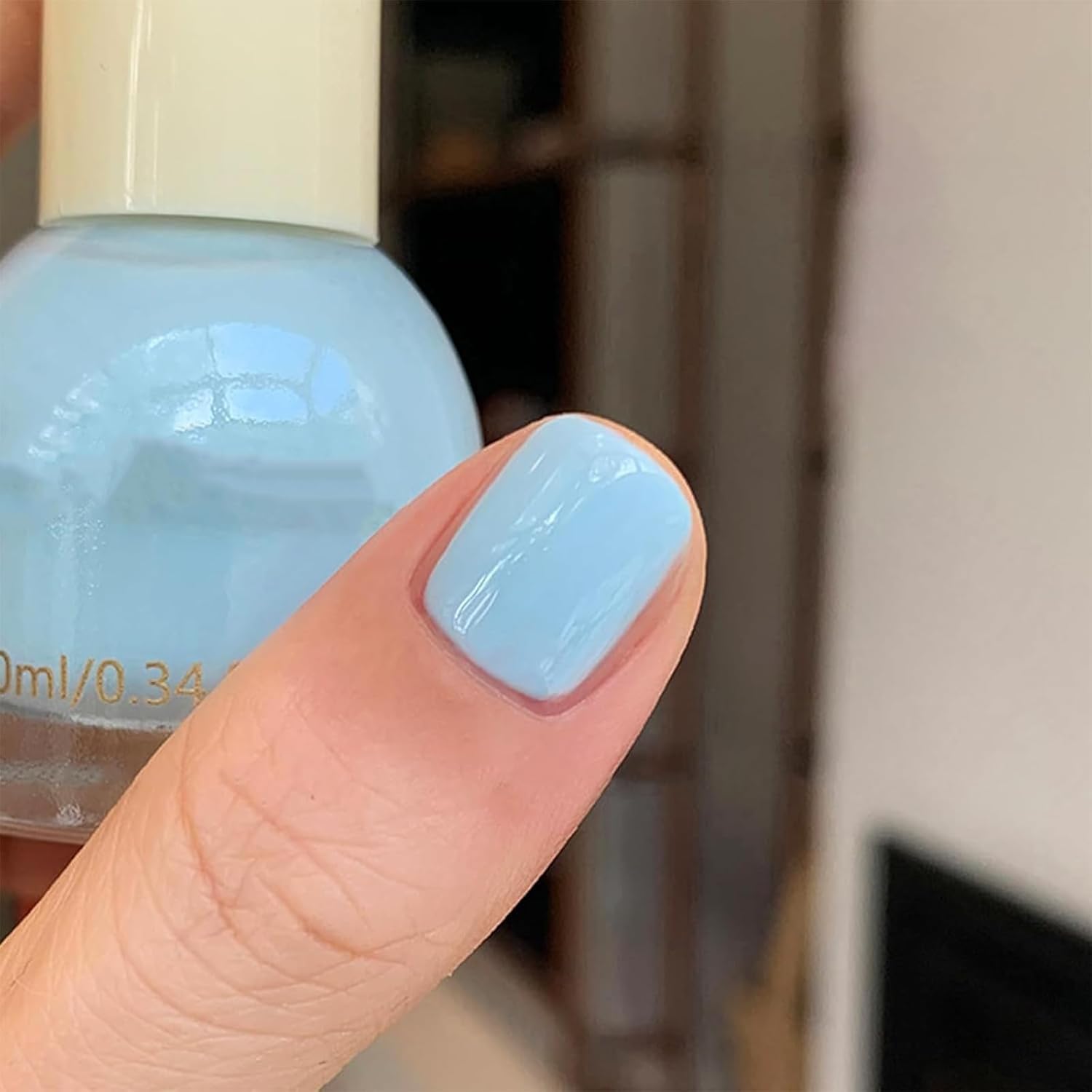 COSMOO Sky Blue Quick Dry Nail Polish, Vegan Chip-Resistant Long-Lasting Nail Lacquer for Nail Art Varnish, 0.34 fl oz Quick Dry Nail Polish (Sky Blue)