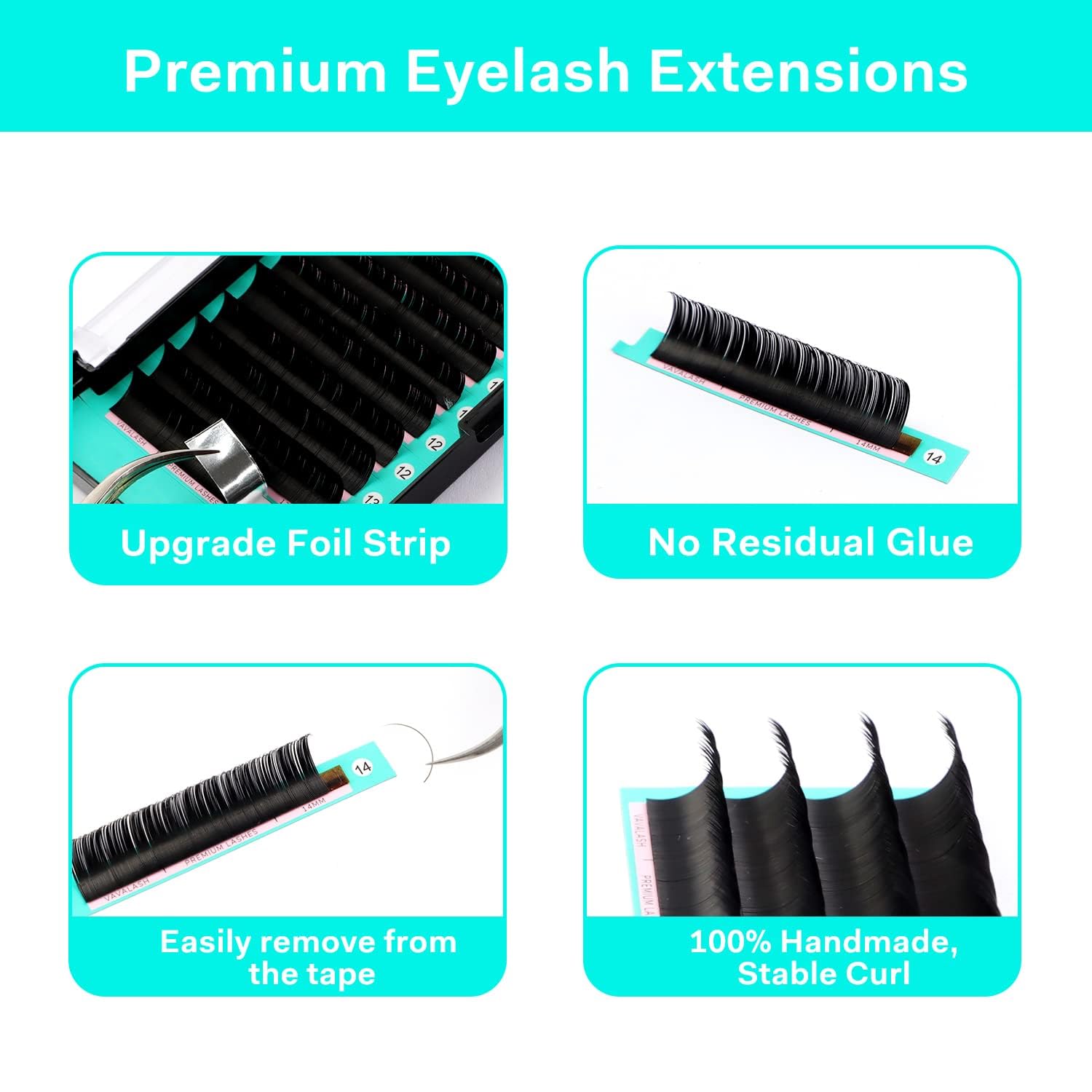 Eyelash Extensions 0.05 C CC D DD J B L Curl 8-14mm Lash Extensions Supplies Individual Lashes Premium Silk Volume & Classic Lash Soft Matte Dark Professional Eyelashes Extension (0.05-D-8-14 Mixed) - Image 4