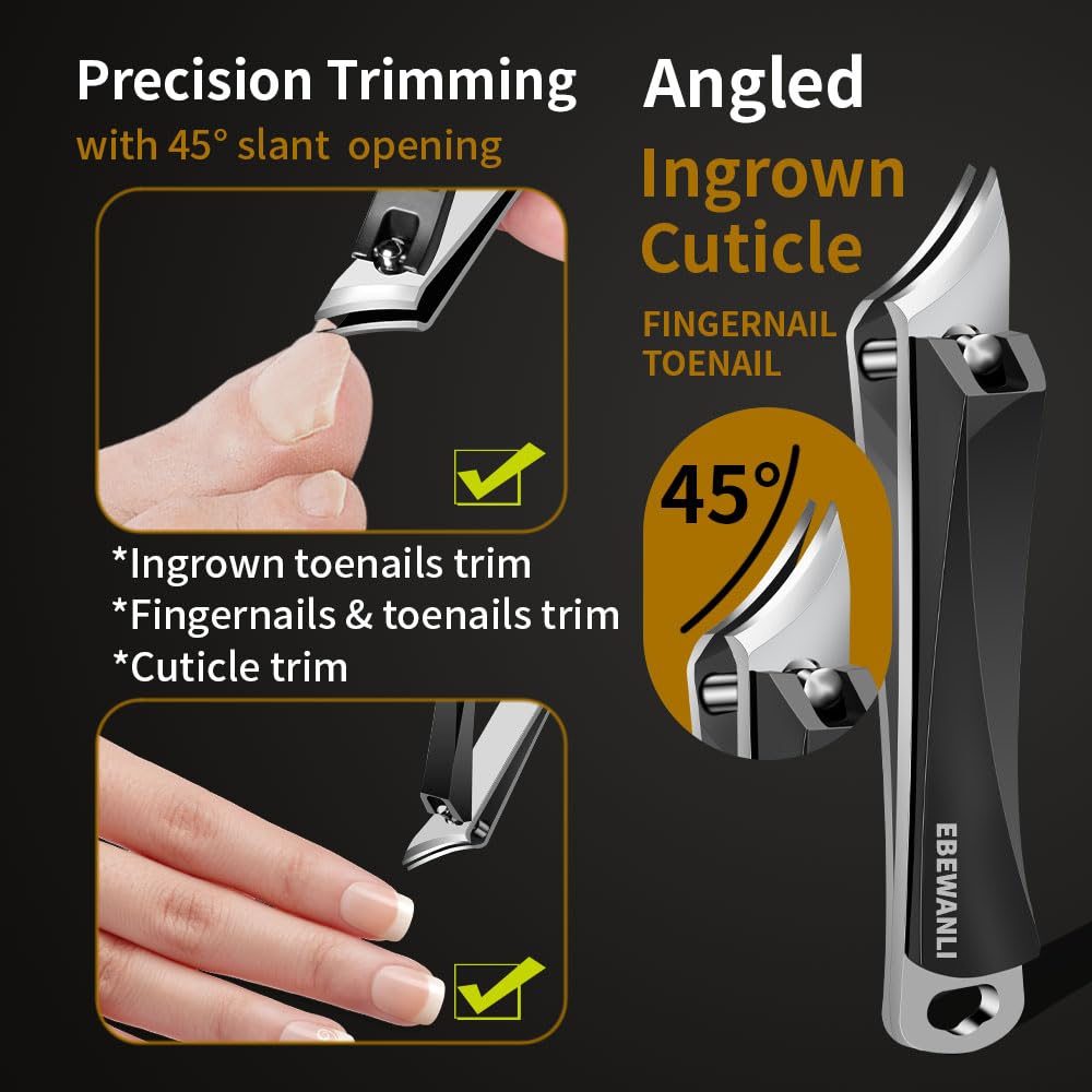 Ingrown Nail Clippers, Slanted Curved Blade Toe Nail Clippers for Ingrown Toenails & Fingernail, Stainless Steel Toenail Clippers Cutter, Angled Nail Clippers for Seniors, Men, Women - Image 3