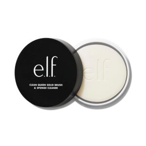 e.l.f. Clean Queen Solid Brush & Sponge Cleaner, Cleanses Face & Eye Makeup Brushes & Sponges, Nourishing, Non-Damaging Formula, Vegan & Cruelty-Free