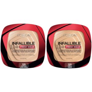 L'Oreal Paris Infallible Fresh Wear Foundation Powder Ivory Buff 0.31 oz. & Vanilla 0.31 oz. Bundle