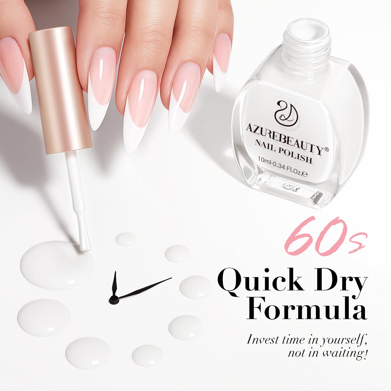 AZUREBEAUTY Warm White Nail Polish – Quick Dry, Long-Lasting, Natural Glossy Finish for DIY Manicure & Nail Art, Salon Quality, 10ml for Women - Image 7