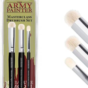 The Army Painter Masterclass: Drybrush Set - Hobby Detail Paint Brush Set - Acrylic Paint Brushes in 3 Sizes for Advanced & Professional Art for Tabletop & Wargames Miniature Watercolor Oil Painting
