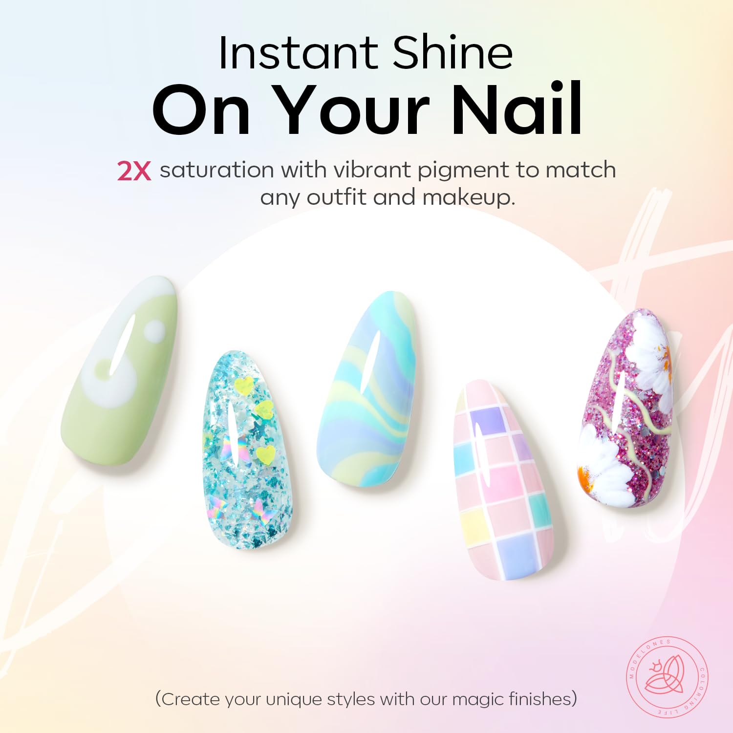 Modelones 24Pcs Gel Nail Polish Set, 20 Colors Pastel Gel Polish Set Macaron Colors with Glitter & Glossy & Matte Top + Base Coat Soak Off LED Nail Art Kit Salon at Home - Image 5