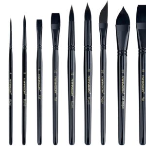Transon 10pcs Natural Watercolor Paint Brush Set Professional for Watercolor Acrylic Ink Gouache Tempera