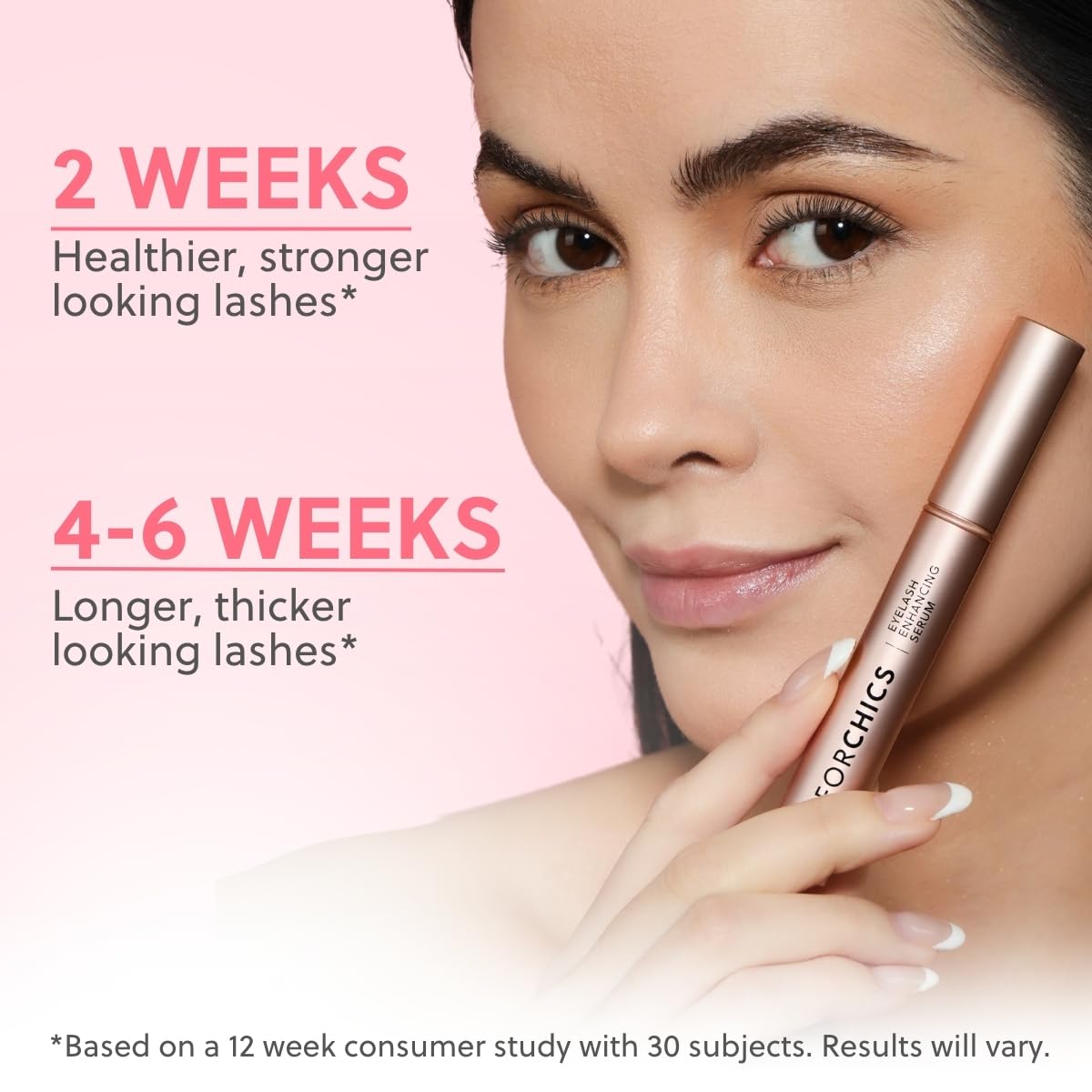 Lash & Brow Growth Serum - Hormone-Free Enhancer for Thicker, Longer Lashes & Brows in 2 Weeks - Organic, Vegan & Gentle 0.10 fl. oz / 3ml - Image 3