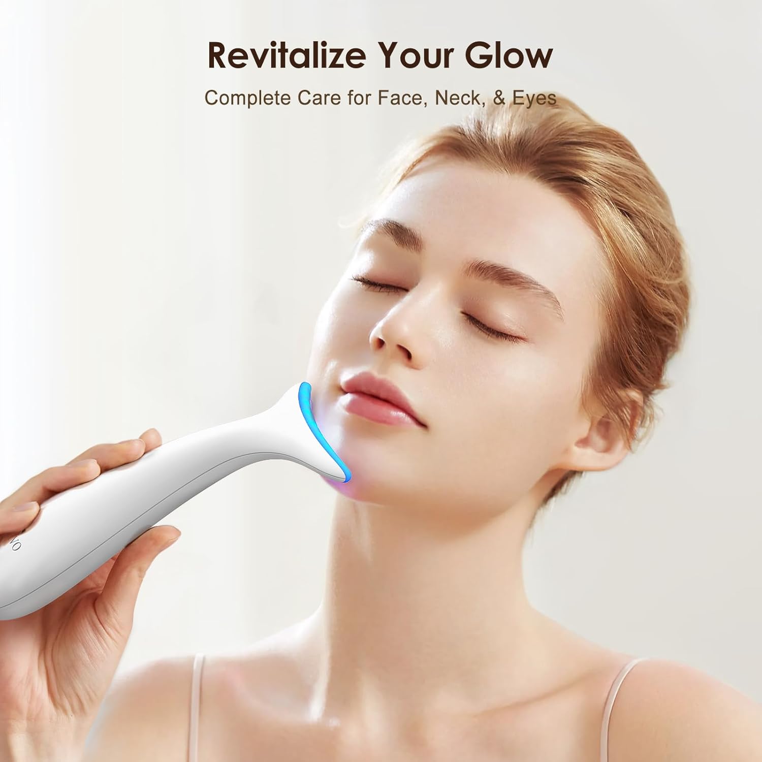 Facial and Neck Massager for Face, Neck - Skin Lifting & Firming - Wrinkle & Dark Circle Reducer - at Home Skin Care Face Sculpting Tool and Neck Massager-White - Image 5