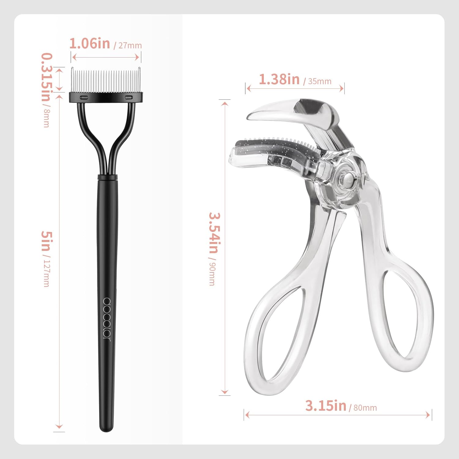 docolor Eyelash Curler with Eyelash Comb, Lash Curler with Silicone Refill Pads Suitable for all eye shapes Curl up to one day Easy to operate No Pinching or Pulling eyelash Eye Makeup Tool - Image 6