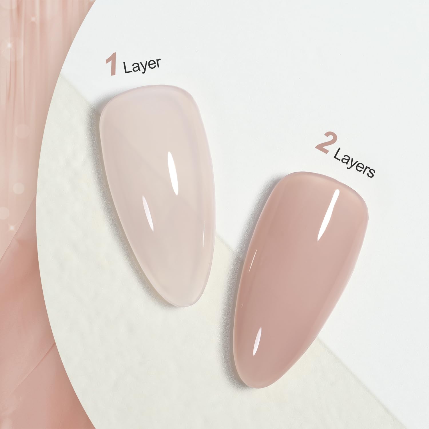GAOY Jelly Nude Gel Nail Polish, 16ml Sheer Light Brown Translucent Soak Off Gel Polish, UV Light Cure for Nail Art DIY, 1535 Cappuccino - Image 2