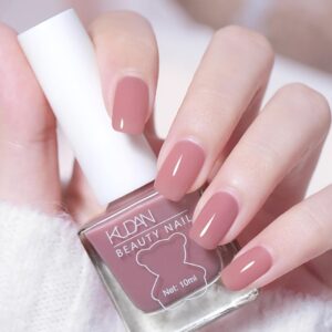 Dark Pink Nail Polish - Air Dry Quick Dry Nail Polish - Long Lasting Nail Varnish - High Glossy Fingernail Polish - Pink Jelly Nail Gel No Need UV Light DIY at Home for Women
